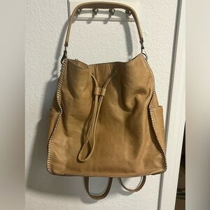 Frye Camel Leather Backpack